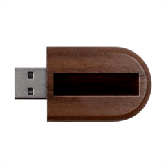 Electric Yellow To Burgundy Red Bilinear Gradient Wood Oval Usb Flash Drive