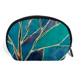 Aqua Batik, Abstract, Colorful Accessory Pouch (large)
