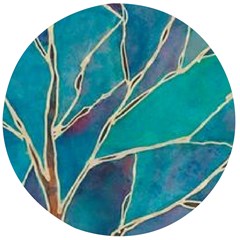 Aqua Batik, Abstract, Colorful Wooden Bottle Opener (round)
