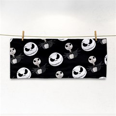 Jack Print, White, Before, Plain, Black, Simple, Christmas Hand Towel