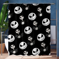 Jack Print, White, Before, Plain, Black, Simple, Christmas Shower Curtain 60  X 72  (medium) 