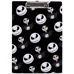 Jack Print, White, Before, Plain, Black, Simple, Christmas A4 Acrylic Clipboard