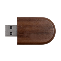 Amber Orange To Chocolate Brown Bilinear Gradient Wood Oval Usb Flash Drive