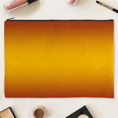 Burgundy Red To Amber Orange Bilinear Gradient Cosmetic Bag (xxxl)