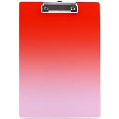 Scarlet Red To Pink Lace Linear Gradient A4 Acrylic Clipboard