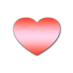 Scarlet Red To Pink Lace Bilinear Gradient Rubber Coaster (heart)
