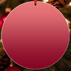 Coral Pink To Burgundy Red Linear Gradient Uv Print Acrylic Ornament Round