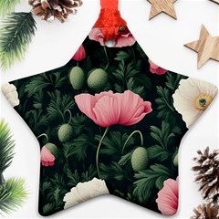 Poppy Flower Plant Petals Bloom Ornament (star)