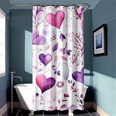 Hearts Love Purple Shower Curtain 36  X 72  (stall) 