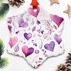 Hearts Love Purple Ornament (snowflake)