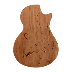 Hearts Love Purple Guitar Shape Wood Guitar Pick Holder Case And Picks Set