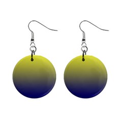 Electric Yellow To Navy Blue Linear Gradient Mini Button Earrings