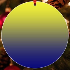 Electric Yellow To Navy Blue Linear Gradient Uv Print Acrylic Ornament Round