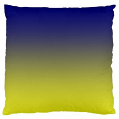 Navy Blue To Electric Yellow Linear Gradient Large Cushion Case (one Side)