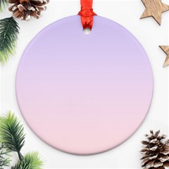 Pale Violet To Pale Pink Linear Gradient Round Ornament (two Sides)