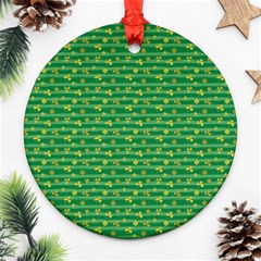 Golden Leaves Round Ornament (two Sides)