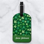 Saint Patrick Pattern Nappa Leather Luggage Tag Rectangle Front