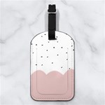 Single Initial Nappa Leather Luggage Tag Rectangle Back