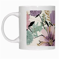 Flowers Pattern Floral White Mug