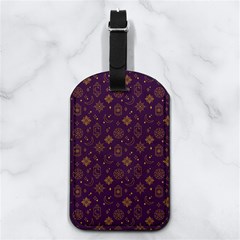 Moon Stars Pattern Nappa Leather Luggage Tag Rectangle