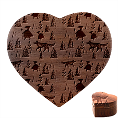 Little Red Riding Hood Seamless Heart Wood Jewelry Box