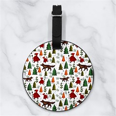 Little Red Riding Hood Seamless Nappa Leather Luggage Tag Round
