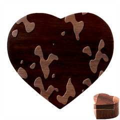 Blue Camouflage Pattern Heart Wood Jewelry Box