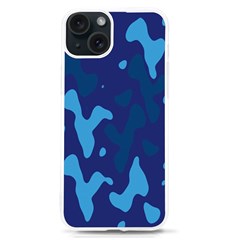 Blue Camouflage Pattern Iphone 15 Tpu Uv Print Case