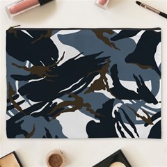 Blue Winter Camouflage, Military Camouflage Cosmetic Bag (xxxl)
