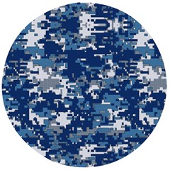 Blue, Camouflage, Cool, Navy, New, Pattern Wooden Bottle Opener (round)