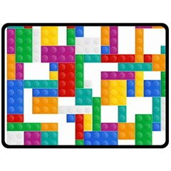 Colorful Bricks, Bricks, Colorful Fleece Blanket (large)