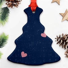 Corazones, Blue, Pattern Christmas Tree Ornament (two Sides)