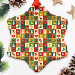 Template Christmas Pattern Snowflake Ornament (two Sides)