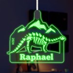Personalized Name Funny Dinosaur Brontosaurus LED Acrylic Ornament Front
