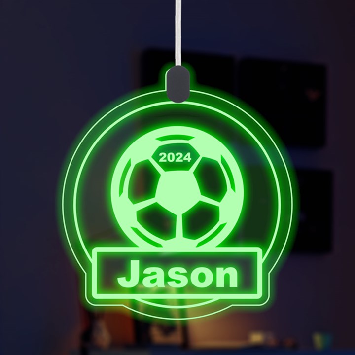 Personalized Sport Theme Soccer LED Acrylic Ornament