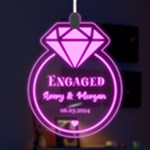 Personalized Name Diamond Ring Engaged LED Acrylic Ornament Front