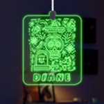 Personalized Halloween Finados Name LED Acrylic Ornament Front