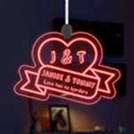 Happy Valentine LED Acrylic Ornament Front