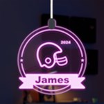 Personalized Sport Theme Football LED Acrylic Ornament Front
