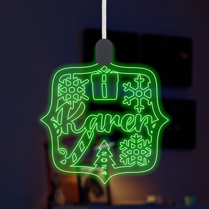 Personalized Christmas Gift Box LED Acrylic Ornament