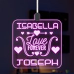Personalized Love Forever Valentine Day Names Any Text LED Acrylic Ornament LED Acrylic Ornament Front