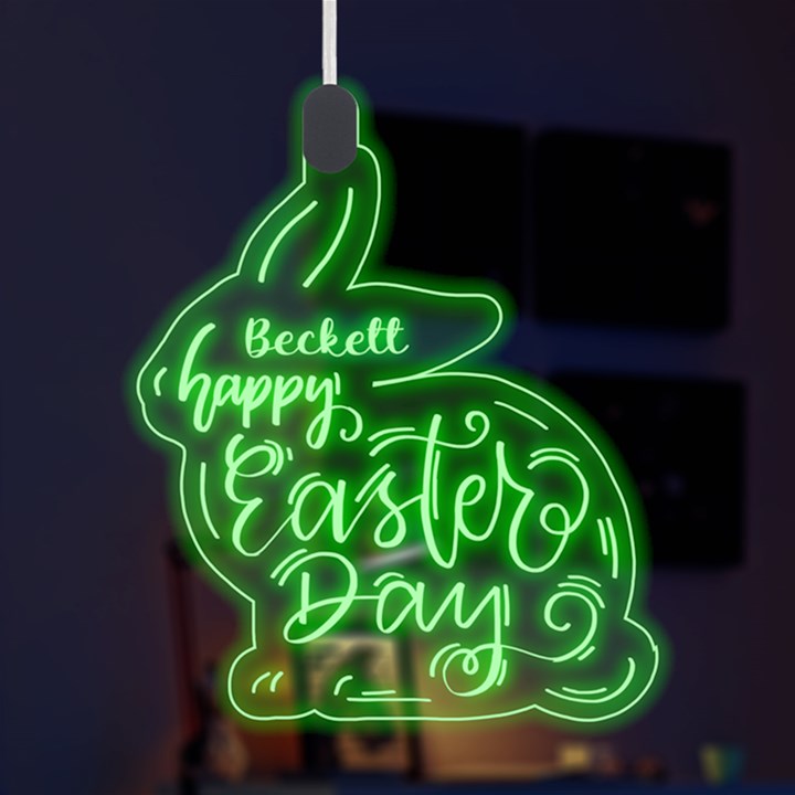 Custom Rabbit Shape Name Any Text LED Acrylic Ornament