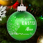 Personalized Name Easter Bunny Rabbit-01 LED Glass Sphere Ornament Front