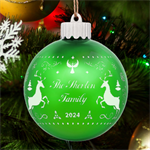 Personalized Christmas Family Name LED Glass Sphere Ornament Back