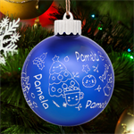 Personalized Merry Christmas Cute illustration Name LED Glass Sphere Ornament Back