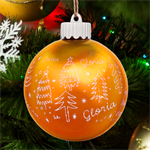 Personalized Merry Christmas Tree Name LED Glass Sphere Ornament Front