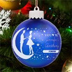 Personalized Couple Valentine Name LED Glass Sphere Ornament Front