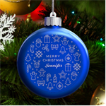 Personalized Christmas Any Text Name Led Glass Round Ornament LED Glass Round Ornament Front
