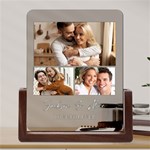 Personalized 3 Photo Name Any Text Couple Valentine Day Acrylic UV Print 6  Tabletop Frame (U-Shape) Front