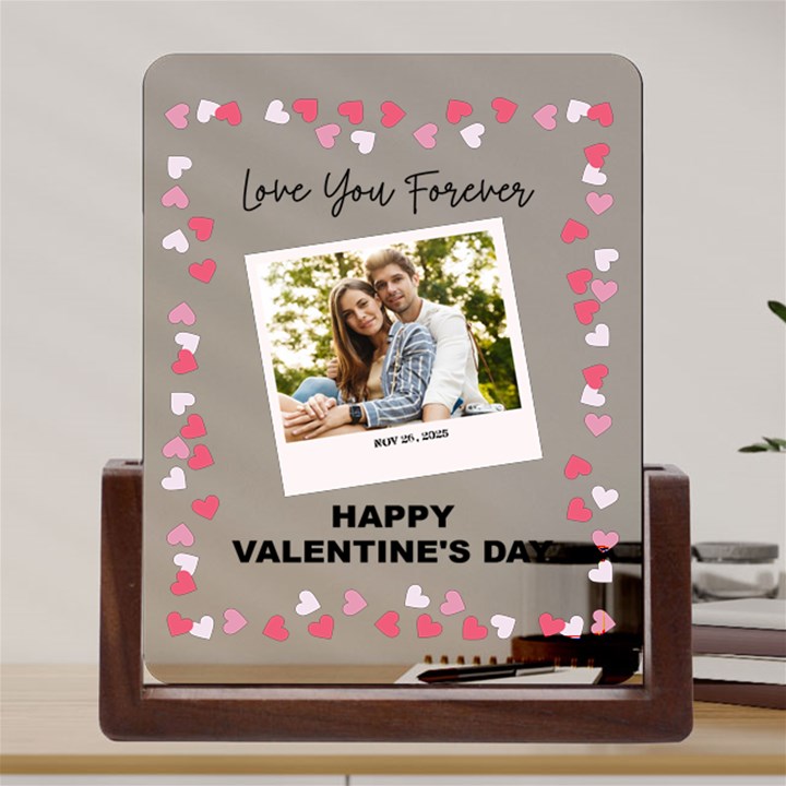 Personalized Couple Valentine Day Any Text Acrylic UV Print 6  Tabletop Frame (U-Shape)
